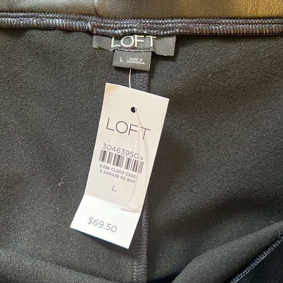 LOFT Nwt Faux leather leggings black size L - Picture 3 of 8